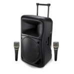 סט מערכת הגברה קומפקטית נטענת 12 עם 2 מיקרופונים אלחוטיים דגם MAS-12 מבית JADE