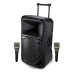 סט מערכת הגברה קומפקטית נטענת 12 עם 2 מיקרופונים אלחוטיים דגם MAS-12 מבית JADE