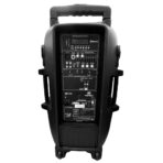 ⁦סט רמקול מוגבר (בידורית) 15 עם סוללה נטענת, תמיכה ב- SD/USB/BT, כולל טרולי, כולל 2 מיקרופונים אלחוטיים⁩ – תמונה ⁦2⁩